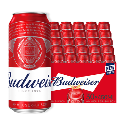 百威红罐啤酒450ML×30罐