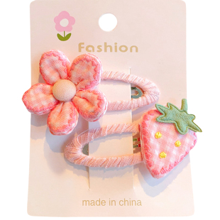 儿童发夹花朵草莓BB夹女童刘海侧边夹碎发卡可爱卡通宝宝布艺发饰