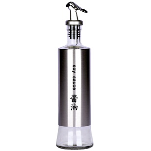 免费改字不锈钢玻璃油瓶厨房防漏油壶酱油醋瓶商用调料瓶酱油醋壶