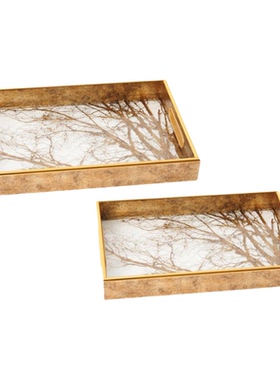 透明茂密树枝纹路果盘桌面托盘