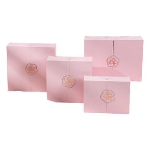 精美双开翻盖盒粉色送女友生日口红香水礼盒包装盒七夕情人节空盒