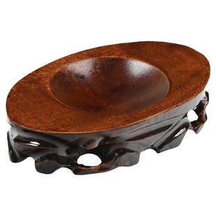 实木天然葫芦底座摆件核桃水晶球风水球观赏石奇石蛋雕凹底座文玩