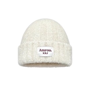 毛绒针织帽女秋冬季2025新款韩版保暖毛线帽子黄色显脸小护耳冷帽