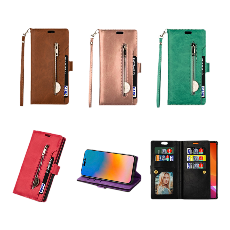 适用iphone14 pro max case苹果15promax钱包皮套手机壳ip14plus插卡13新款12多功能腕