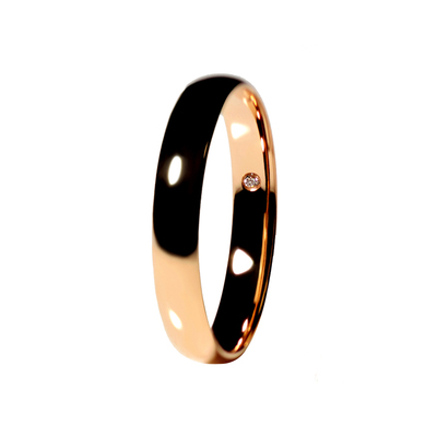 18k玫瑰金情侣对戒男女款素圈