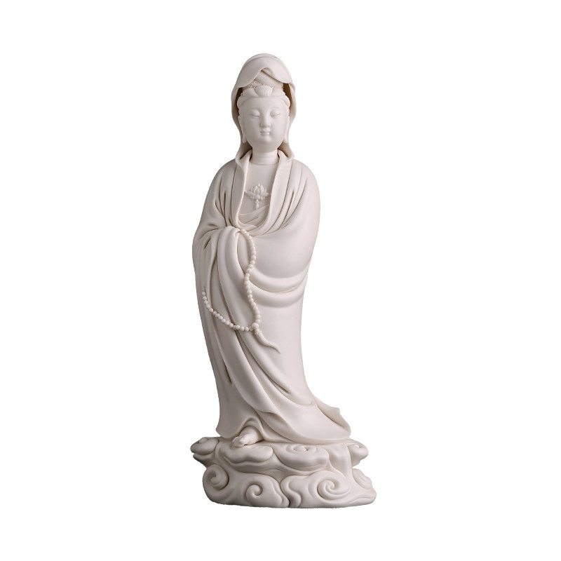 戴玉堂陶瓷苏清河《祥云观音像》家用佛像供奉摆件收藏送礼工艺品