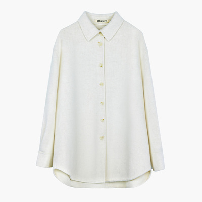 高级感百搭秋冬款衬衫式羊毛大衣