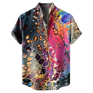 立领数码印花t恤Stand up collar digital printed thin cardigan