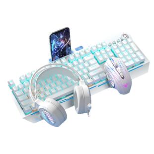 狼蛛收割者机械键盘鼠标套装热插拔108键有线电竞游戏电脑青茶轴