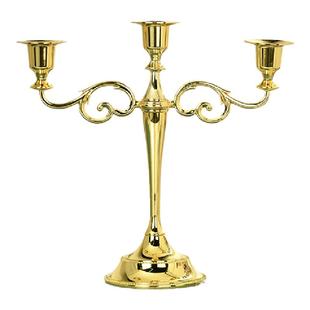 合金三头五头金属烛台镀银欧式摆件婚庆结婚酒店KTV家用