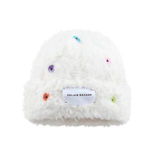 ROUIIEFAO白鹿同款毛绒绒帽子女秋冬加厚保暖防寒护耳针织渔夫帽