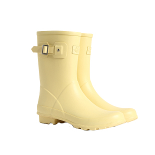 雨鞋女款成人外穿耐磨通勤雨靴户外徒步防水防滑厚底中筒黄色水鞋