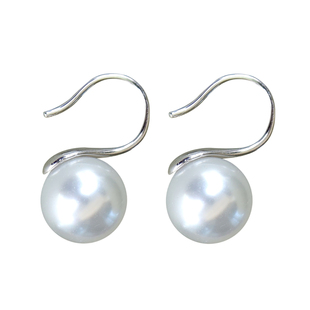 施家珍珠耳钉纯银999珍珠耳饰高跟鞋款珍珠耳环耳钩2025新款爆款