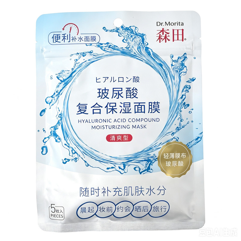 天天特价Dr.Morita森田玻尿酸复合保湿面膜20送5片强补水深层清洁