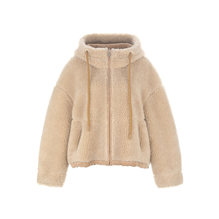 wana try100%绵羊毛复合皮毛一体厚外套正反两穿冬季新款女款上衣