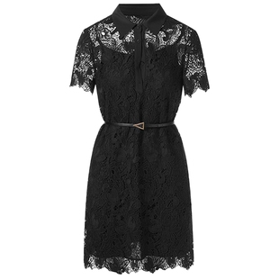 LANCY/朗姿2025夏季新款蕾丝修身短款气质优雅小个子法式连衣裙女