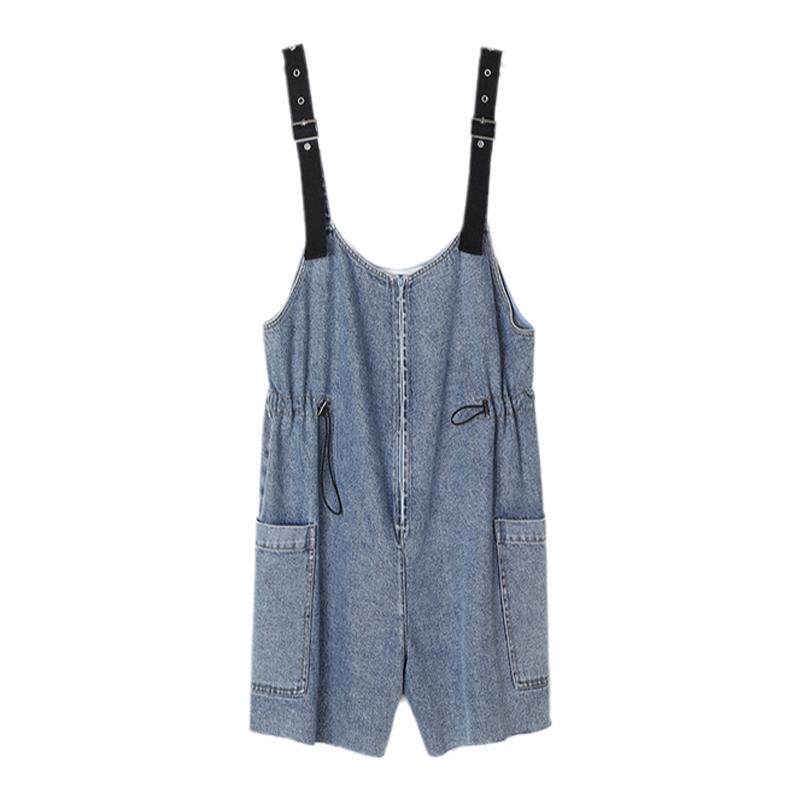 快乐屋孕妇前开拉链冰氧吧牛仔背带短裤2026新款夏装孕妇短裤时尚