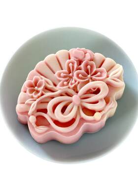 中式莲花折扇中秋节月饼模具diy