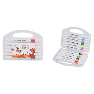 丙烯马克笔学生专用美术业不透纸可叠色儿童幼儿园小学无毒可水洗