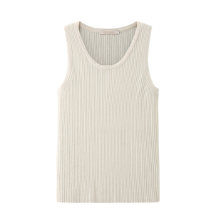 春竹秋冬新款100%山羊绒背心女纯色修身舒适百搭无袖羊绒背心12