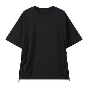 CAKUNTA 极简主义_侧面抽绳设计 290g 32S高支高柔食毛棉短袖