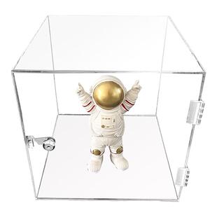 定制亚克力带锁盒子有机玻璃桌面收纳盒高透明防尘一体展示箱包邮