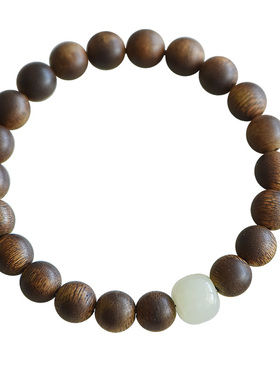 奇楠沉香和田玉转运珠手链