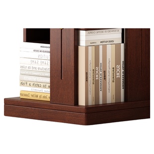 实木旋转书架360度简约家用客厅柜子收纳儿童书柜落地简易置物架