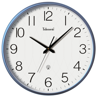 TELESONIC/天王星电波钟表挂钟客厅家用时尚时钟挂墙大气静音挂表