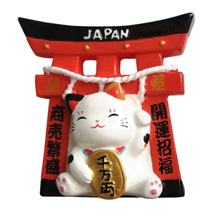 外贸出口日本伏见稻荷大社狐狸铃铛立体旅游纪念冰箱贴磁贴装饰品