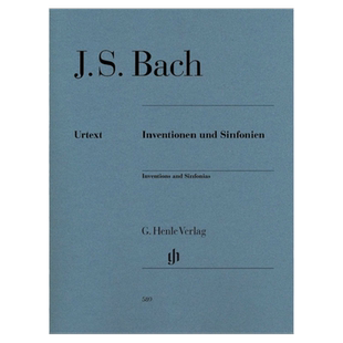 【促销】巴赫二部三部创意曲BWV772-801钢琴独奏带指法 亨乐Henle 原版乐谱书 Bach Inventions and Sinfonias Piano HN589