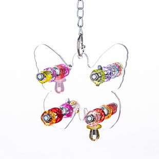 多彩啃咬板鹦鹉娱乐玩具套装小鸟磨牙攀爬益智亚克力彩色鸟笼装饰