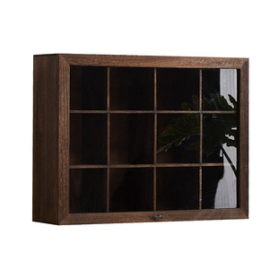 实木茶杯架茶壶茶具防尘格子收纳柜置物架首饰小博古架壁挂多宝阁