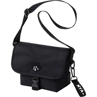 肉肉的团子同款 爆款惊讶猫刺绣logo休闲斜挎包学生便携包 邮差包