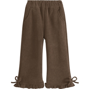 儿童裤子冬季加绒2026新款女童灯芯绒加厚阔腿裤一体绒冬装休闲裤