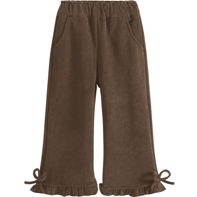 儿童裤子加绒女童灯芯绒阔腿裤