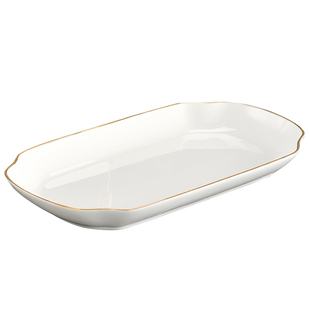 鱼盘家用蒸鱼盘子大号方形陶瓷新款创意轻奢骨瓷菜盘早餐盘寿司盘