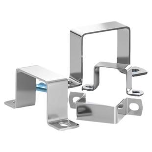 304不锈钢方卡方形卡方管卡扣骑马卡抱箍欧姆直角支架卡箍u型管卡