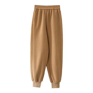 麻霖可机洗精梳棉颗粒绒加厚磨毛软糯墩厚显瘦保暖不掉绒多色卫裤