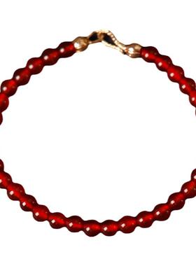 小众红玛瑙本命年串珠水晶手绳