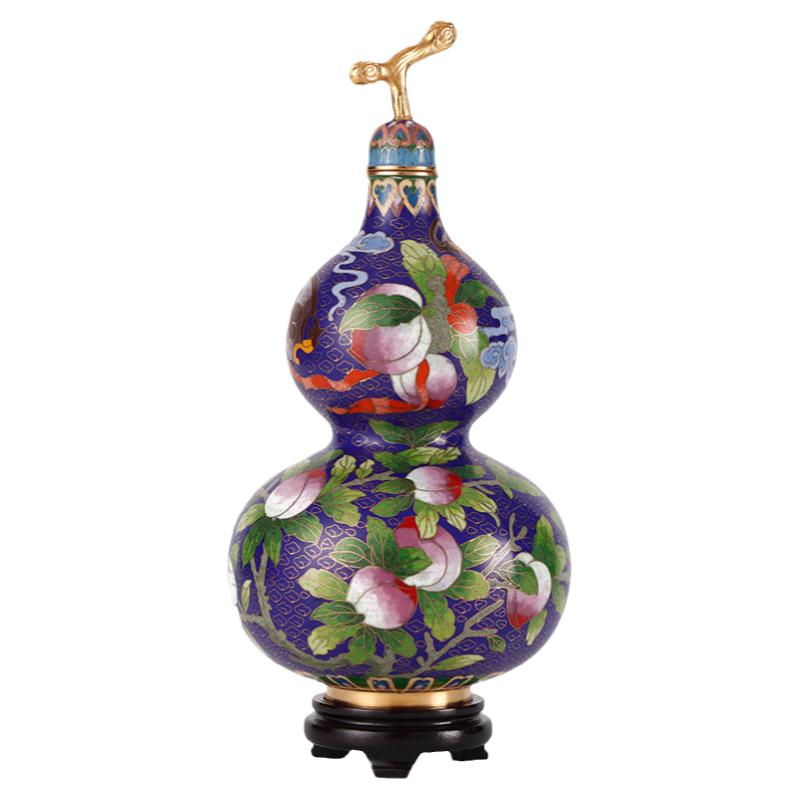 程老师手工景泰蓝花瓶葫芦瓶外事