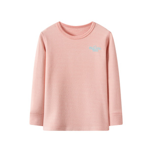 儿童德绒保暖上衣秋冬男童磨毛内搭秋衣女童内衣打底衫中大童睡衣