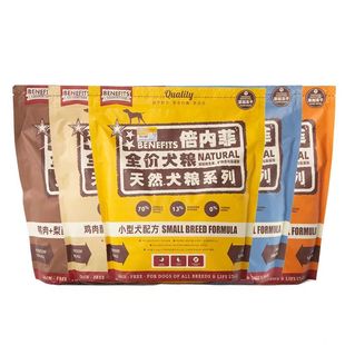 benefits倍内菲狗粮全犬期鱼肉牛肉生鲜冻干粮1.8kg玩具犬天然粮