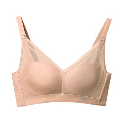 红豆专柜同款100%桑蚕丝里料无钢圈无痕立体聚拢收副乳真丝文胸
