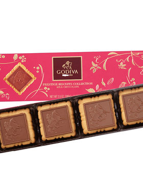 歌帝梵GODIVA牛奶黑巧克力饼干礼盒12片装瑞士节日礼物零食