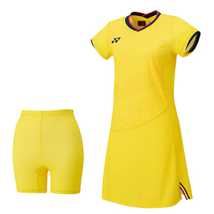 YONEX尤尼克斯羽毛球连衣裙国家队大赛服套装yy速干女士连体裙子