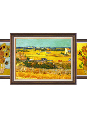 伊佳客厅装饰画三联油画世界名画