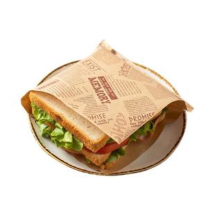 三明治包装纸防油家用手抓饼纸袋早餐煎饼打包面包汉堡吐司肉夹馍