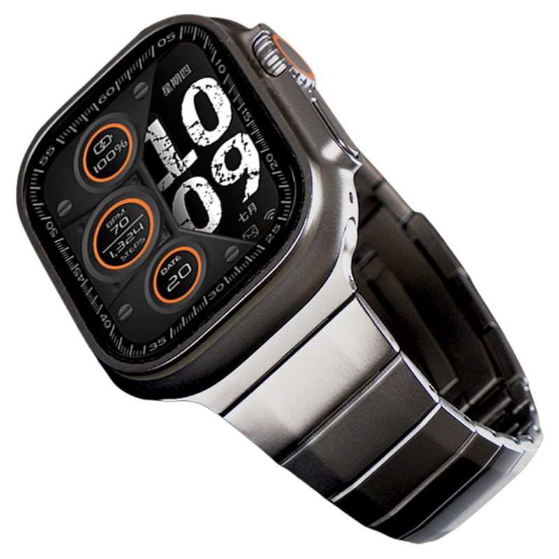 适用iwatch苹果ultra4/3手表带applewatchs12钛空版11钢带S9运动智能S8专用男士S7金属6腕表带5小众创意高级