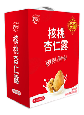六个核桃官方旗舰店养元核桃杏仁露240ml*12罐植物蛋白饮料整箱装